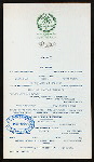 DINNER [held by] ROYAL PALM HOTEL [at] "MIAMI BAY BISCAYNE,FLA." (HOTEL)