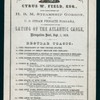 MUNICIPAL DINNER TO CYRUS W. FIELD,ESQ. [held by] METROPOLITAN HOTEL [at] "[NEW YORK, NY]" (HOTEL)