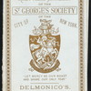 94TH ANNIV. [held by] ST. GEORGE'S SOCIETY [at] "NEW YORK, NY; DELMONICO'S" (RESTAURANT)