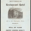 DINNER [held by] HUBEL'S RESTAURANT AND HOTEL [at] 301-309 WASHINGTON STREET BROOKLYN NY (HOTEL)