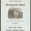 DINNER [held by] HUBEL'S RESTAURANT AND HOTEL [at] 301-309 WASHINGTON STREET BROOKLYN NY (HOTEL)