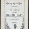 DINNER [held by] OAKLAND BEACH HOTEL [at]  (HOTEL)