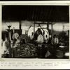Part of Gamelan Sekati within its pavilion (panggung) in the forecourt of an old mosque, Jogjakarta