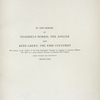 To the Memory of Thaddeus Norris, the Angler and Seth Green, the Fish Culturist ...