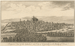 Perspective view of the cathedral, and city of Exeter, in the county of Devon.