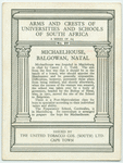 Michaelhouse, Balgowan, Natal.