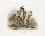 Blackfoot Indianer zu Pferd. Indien Pieds Noir à cheval. A Blackfoot Indian on horse-back.
