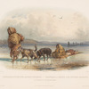Hundeschlitten der Mandan Indianer. Traineaux à chiens des IndienssMandans. Dog-sledges of the Mandan Indians.