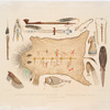 Indianische geräthschaften und Waffen. Ustensiles et armes Indiens. Indian utensils and arms.