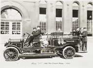 1915 fire truck and firemen