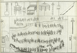 A procession of the Dutch ambassadors;  Japanese ensigns of honour and authority.