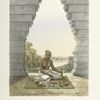 Poojah [Puja] of Vishnoo [Vishnu]. Pouring water on the Saligram [Saligrama]