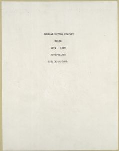 Photographs of General Motors and Chrysler car and truck models, 1902 - 1938.