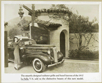 The smartly designed radiator grille and hood louvres of the 1937 La Salle V-8.