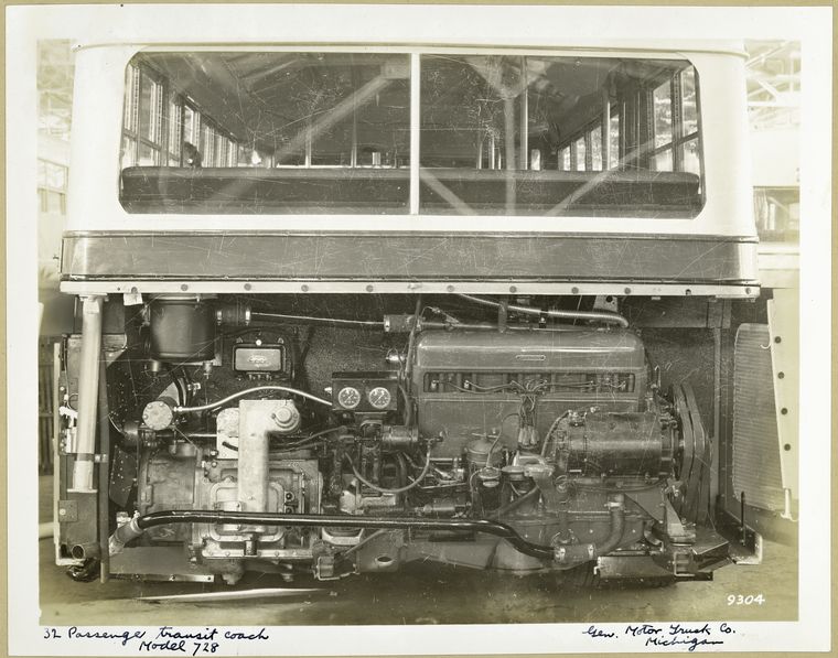 32 Passenger Transit Coach - Model 728. [inside engine]. - NYPL Digital ...