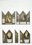 Triptych greeting cards depicting biblical scenes of Christ.