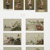 Christmas and New Year cards depicting young girls, flowers and landscapes.