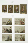Christmas and New Year cards depicting young girls, flowers and landscapes.