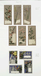 Christmas, New Year and birthday cards with flowers and sculpted figures.