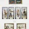Christmas and New Year cards depicting children fishing, skating, playing with toys, and dogs ; plants.