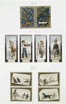 Christmas and New Year cards depicting children fishing, skating, playing with toys, and dogs ; plants.
