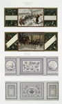 Christmas cards depicting winter scenes and lanscapes ; children on sleigh ; horse-drawn carriage.