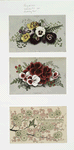 Valentines and birthday cards depicting flowers, birds, and clovers.