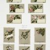 Valentine, Christmas, New Year and birthday cards depicting flowers, hearts and arrows.
