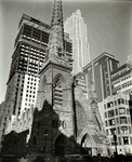 Rockefeller Center: Collegiate Church of St. Nicholas in foreground, Fifth Avenue and 48th Street