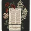 Calendar from 1878 with floral decorations
