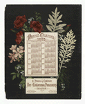 Calendar from 1878 with floral decorations