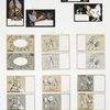 Cards for the United States Centennial depicting flags, roosters, eagles, lions and humorous illustrations.