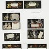 United States Centennial Cards and labels depicting children, flowers, leaves and a hunter.