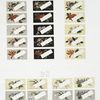 Christmas and New Year cards depicting flowers in an assortment of colors.