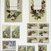 Trade card for Florida Water perfume company, with depictions of flower, birds, and women brushing hair.