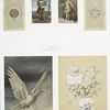 Easter cards with ornamental decoration, depicting children, eggs, plants and a dove.