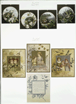Christmas and Easter cards depicting nests, plants, bells, children, carollers and holly.