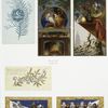 Christmas cards depicting a fireplace, a manger scene, a distant cathedral, mantle displays, birds, hammers, children, bells, blueberries, holly and the moon.