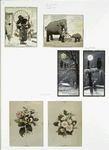 Christmas cards depicting elephants, owls, flowers, winter scenes and the moon.