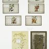 Christmas and Thanksgiving cards depicting fruit, birds, trees and decorative design.