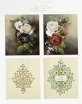 Birthday, Christmas and New Year cards with ornamental designs, depicting flowers and clovers.