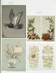 Birthday, Christmas, Easter and Valentine cards depicting flowers, a nest, a dove and a vase.