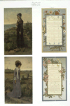 Valentine cards with verses, depicting landscapes, portraits and flowers.