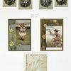Easter and Valentine cards depicting flowers, girls, a bird and a dragonfly.