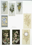 Christmas, Easter and New Year cards depicting crosses, flowers, bark, oranges and decorative designs.