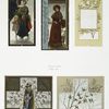 Christmas cards depicting birds, women, snow, holly and a child.