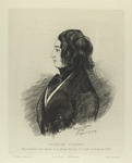 Charles Dickens. Reproduction d'un dessin à la plume fait par le Comte d'Orsay en 1845.