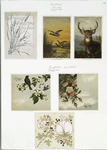 Christmas, New Year, and Easter cards depicting flowers, butterflies, birds, deer.