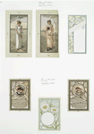 Valentines depicting young women and girls set in landscapes, and botanical ornamentation.