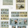 Christmas and New Year cards depicting sailboats at sea; seashells, nests, eggs, butterflies, and flowers.